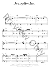 Tomorrow Never Dies piano sheet music cover